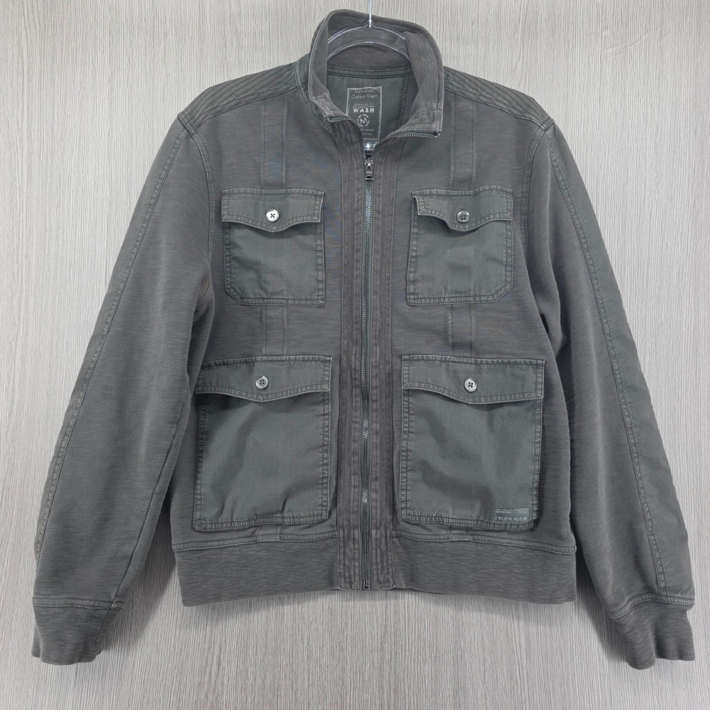 Calvin Klein Jacket Mens Size Medium Full Zip Utility Pockets Gorpcore